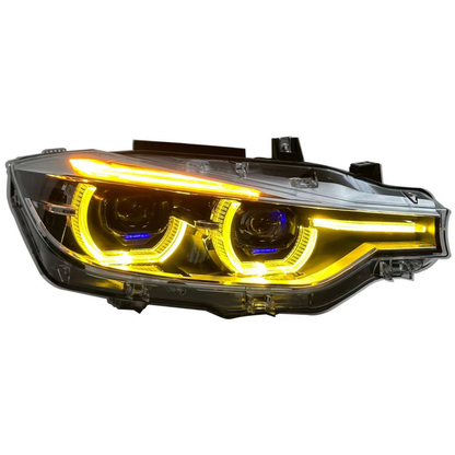 BMW F30 Switchable Tri Colour Headlights Amber, Yellow and White 2012-2019